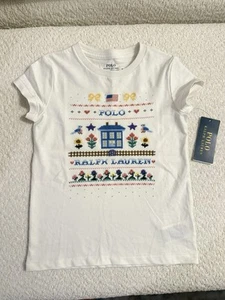 POLO Ralph Lauren Girl’s Cotton Jersey Graphic Tee - Picture 1 of 6