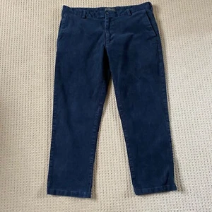 M&S Men’s Corduroy Trousers Cords Straight Leg Navy Waist 40 Leg 29 Short Length - Picture 1 of 9