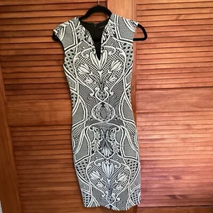 Womens TED BAKER Grey/white Knit Dress size 1 - Picture 1 of 5