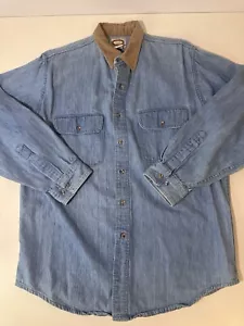 Vintage Banana Republic Corduroy Collar Shirt Mill Valley Size L Made In USA - Picture 1 of 8