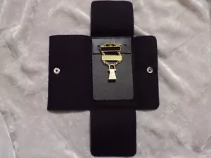 Masonic Lewis Jewels Generational 2 Bar Date Initiation Case Goldtone NEW! - Picture 1 of 7