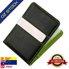Y&G YCC1016 Green Black Leather Wallet Money Clip 15 Card Holder For Mens