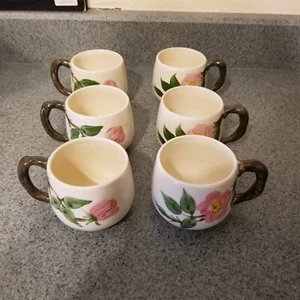 Lot of 6 Vintage USA Franciscan Desert Rose Small Coffee Tea Mug 2 3/4" - Picture 1 of 1