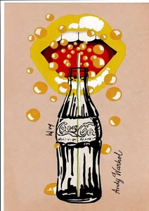 Andy Warhol Coca Cola Hot Lips original drawing - Signed and authorised - Picture 1 of 2