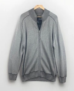 BKE Buckle Herren Pullover XL grau sportliche Passform durchgehender Reißverschluss Stehkragen Baumwolle Y2K - Bild 1 von 12