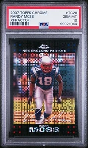 2007 Topps Chrome Randy Moss XFractor rifrattore #TC28 PSA 10 - Foto 1 di 2