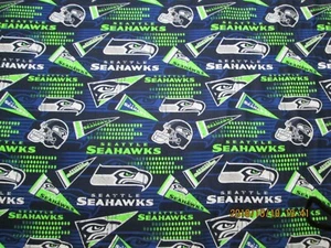 SEATTLE SEAHAWKS - BRAND NEW COLORS 58" WIDE 1 YARD PIECE - 100% COTTON - Picture 1 of 5