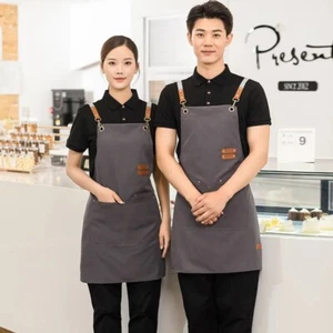 Pockets Waterproof Pinafore Canvas Solid Color Pinafore Sleeveless Apron - Bild 1 von 16