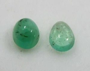 0.50 Ct Natural Precious Mixed Cabochon Colombian Emerald Gemstone Lot of 2 l270 - Picture 1 of 8
