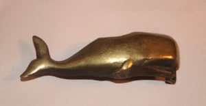 Vintage 1970's Sperm Whale Brass Belt Buckle Signed Scott Nelles USA - Picture 1 of 2