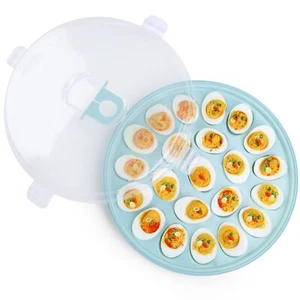 Deviled Egg Platter Deviled Egg Containers with Lid Deviled Egg Carrier Egg T... - Picture 1 of 9
