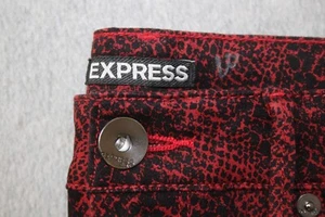 EXPRESS Women's 2 Cotton & Spandex Animal Print 5-Pocket Pants - Picture 1 of 6