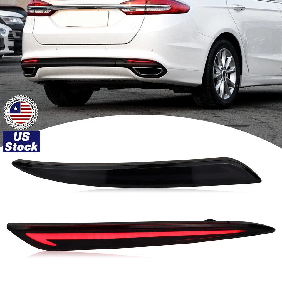 Luz de señal de freno reflector de parachoques trasero LED ahumada para Ford Fusion Mondeo 13~18 Foto 1 de 4