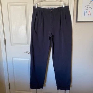 Ralph Lauren Polo Hammond Pants Blue Cuffed Chinos 100% Cotton Men's 38/34 - Picture 1 of 12