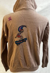 Sudadera con Capucha Pintada Niña Patinadora Marrón Punk Años 90 De Colección L Y2K - Imagen 1 de 22
