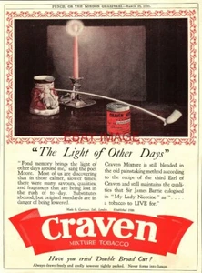 1927 Advert for CRAVEN Mixture Pipe Tobacco (2) Vintage Original Print Ad 741/35 - Foto 1 di 1