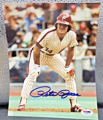 Pete Rose Philadelphia Phillies Signed 8 x 10 Photo PSA /DNA - Image 1 of 3