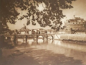 Puente y Castillo Sant Angelo Río Tíber Roma Italia 1925 Kurt Hielscher - Imagen 1 de 2