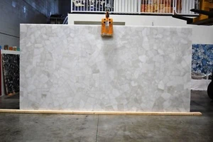 White Quartz Patio Table with Royal Look Resin Dining Table Top for Restaurant - Picture 1 of 4