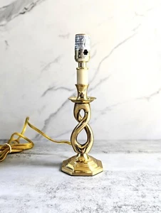 Vintage Mid-Century Brass Open Barley Twist Lamp, MCM, 12" Table Lamp - Picture 1 of 8