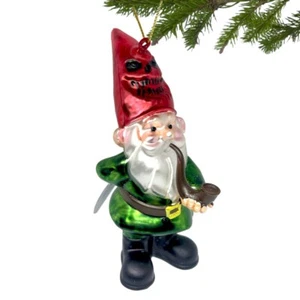 'Gnomebody's Home' Vidrio Gnomo Adorno de Navidad Horror Temático Árbol Decoraciones - Imagen 1 de 3