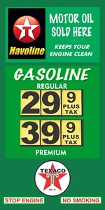 Texaco Gas for 29 cents banner vintage style Man Cave, Game Room, Garage Wall - Picture 1 of 6