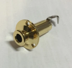 Salida 1/4"" Mono Activo Barril Jack Socket DORADO para Bajo de Guitarra Acústica - Imagen 1 de 2