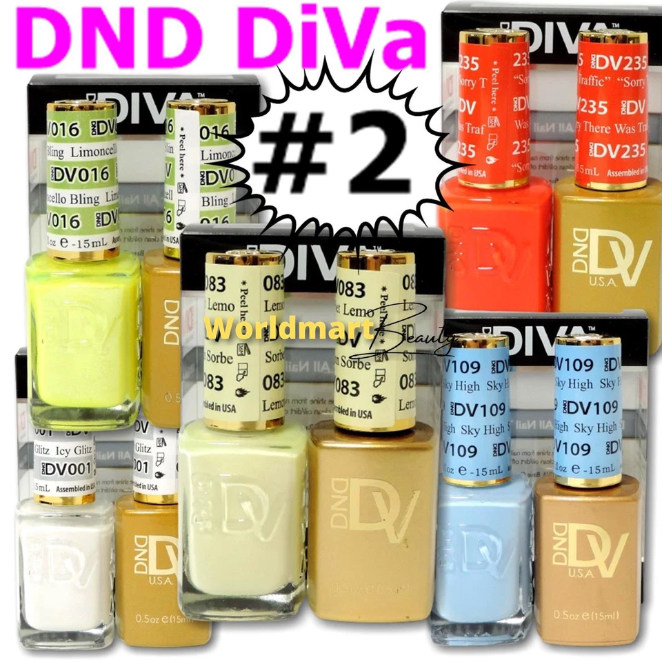 DND DIVA Gel Esmalte de Uñas 0.5oz LED/UV Color Gel DV121 a DV240/Parte de Color #2 Foto 1 de 1