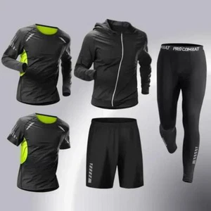 Moda 3-5 piezas Para hombres Correr Ropa Deportiva Conjunto Fitness Correr Compresión Chándales - Imagen 1 de 25