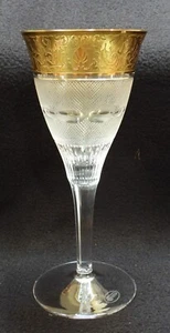 Moser Czech SPLENDID Cut & 24KT Gold Brim Red Wine Glass Goblet - 7 3/4" Tall - Picture 1 of 10