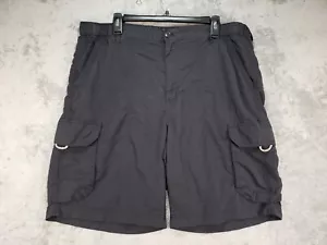 Chaps Shorts Men's 38 Black Explorer Hiking Cargo Trekker Nylon Stretch Flex - Picture 1 of 20