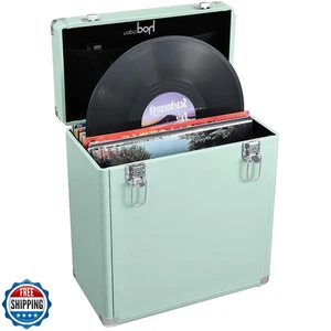 Hododou Vinyl Record Storage Box with Lock Record Organizer Storage for 30+ S - Picture 1 of 5