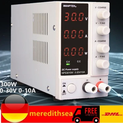 Einstellbar 0-30V 0-10A Labornetzgerät DC Schaltnetzteil 3 Digits Display 300W - Bild 1 von 4