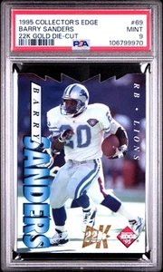 Barry Sanders 1995 Collector's Edge #69 22k Gold Die-Cut /500 PSA 9 POP 1 - Picture 1 of 2