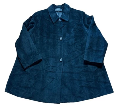 Women's black Plus Size Jones New York G-III wool & Alpaca long overcoat 22W - Image 1 of 4