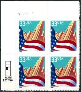 Flag Over City $.33 Denominated S/A Sheet Type MNH Scott's 3278 Upper Left V1111 - Picture 1 of 2