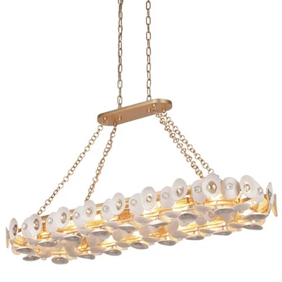 Lámpara de araña lineal Metropolitan N1869 Niu 14 luces 49" W - oro cervatillo Foto 1 de 4