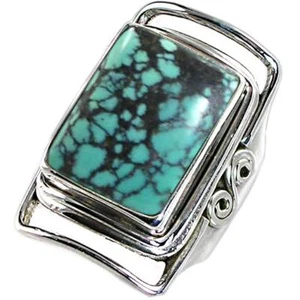 MODERNER ECHTER TÜRKIS_HANDBEARBEITETER RING_GR-7_925 STERLINGSILBER_NF - Bild 1 von 10