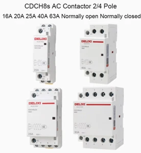 CDCH8s AC Contactor 2/4 Pole 16A 20A 25A 40A 63A Normally open Normally closed - Picture 1 of 25