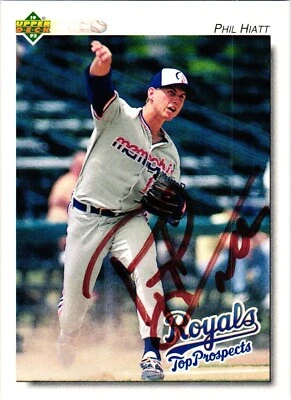 Phil Hiatt Signed #176 1992 Upper Deck Minor MLB Baseball Card AUTO Royals - Image 1 of 2