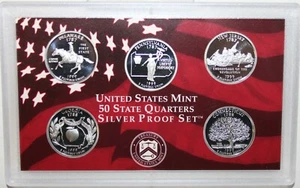1999 S Five Silver Coin State QUARTER Proof 25 Cents No Box 5 Statehood 25c - Picture 1 of 3