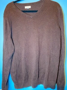 Sonoma Lifestyles Brown V Neck Sweater, L - Picture 1 of 2