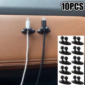 10X Car Interior Accessories Wire Cable Holder Charger Line Organizer Clip Black - Picture 1 of 23