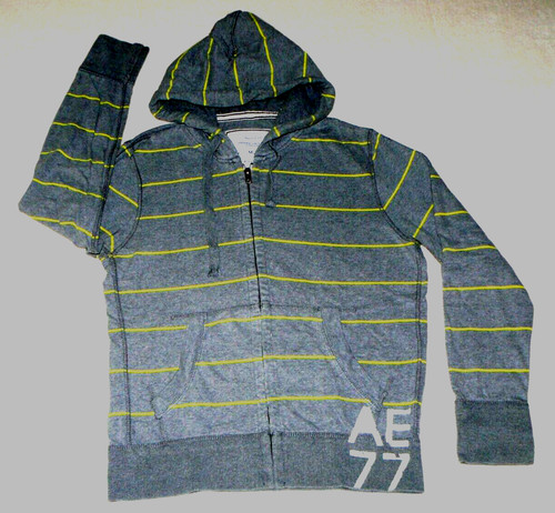 SACAI Felpa con cappuccio uomo American Eagle Outfitters manica lunga giacca con cappuccio grigia taglia M