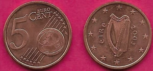 IRELAND 5 EURO CENT 2003 AU THE CELTIC HARP,A TRADITIONAL SYMBOL OF IRELAND,IS A - Picture 1 of 1