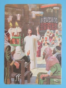 Stampa fronte/retro originale 1966 Gesù che parla nella sinagoga Tempio Rotolo - Foto 1 di 2