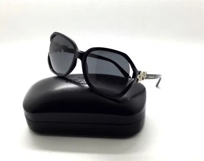 NUEVO CON ETIQUETAS Gafas de sol Coach para mujer negras con flores doradas mate HC8233 L1033+estuche Foto 1 de 4