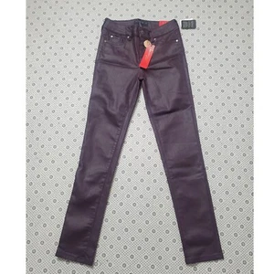 NWT Celebrity Pink Coated Skinny Pants High Rise Plum Purple Size 12 - Picture 1 of 7