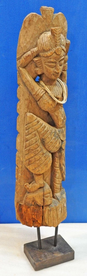 Antigua estatuilla grande de diosa tribal de madera original fina tallada a mano Foto 1 de 4