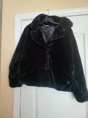 Chaqueta Jou Jou Negra Imitación Piel Talla L Cierre a Presión Súper Suave Foto 1 de 4